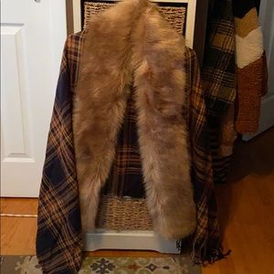 Urban Outfitters fur shawl with fringe